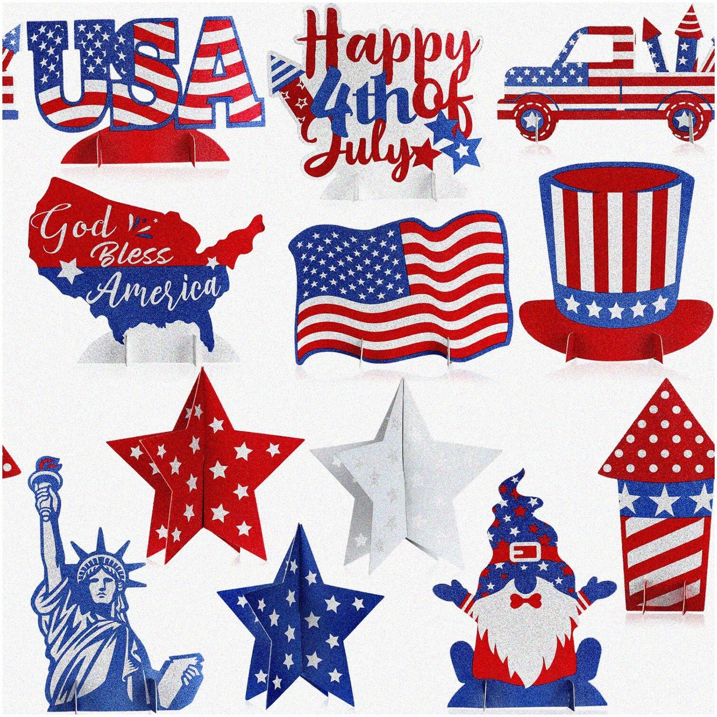 Patriotic Stars & Stripes Table Décor Set 12pcs