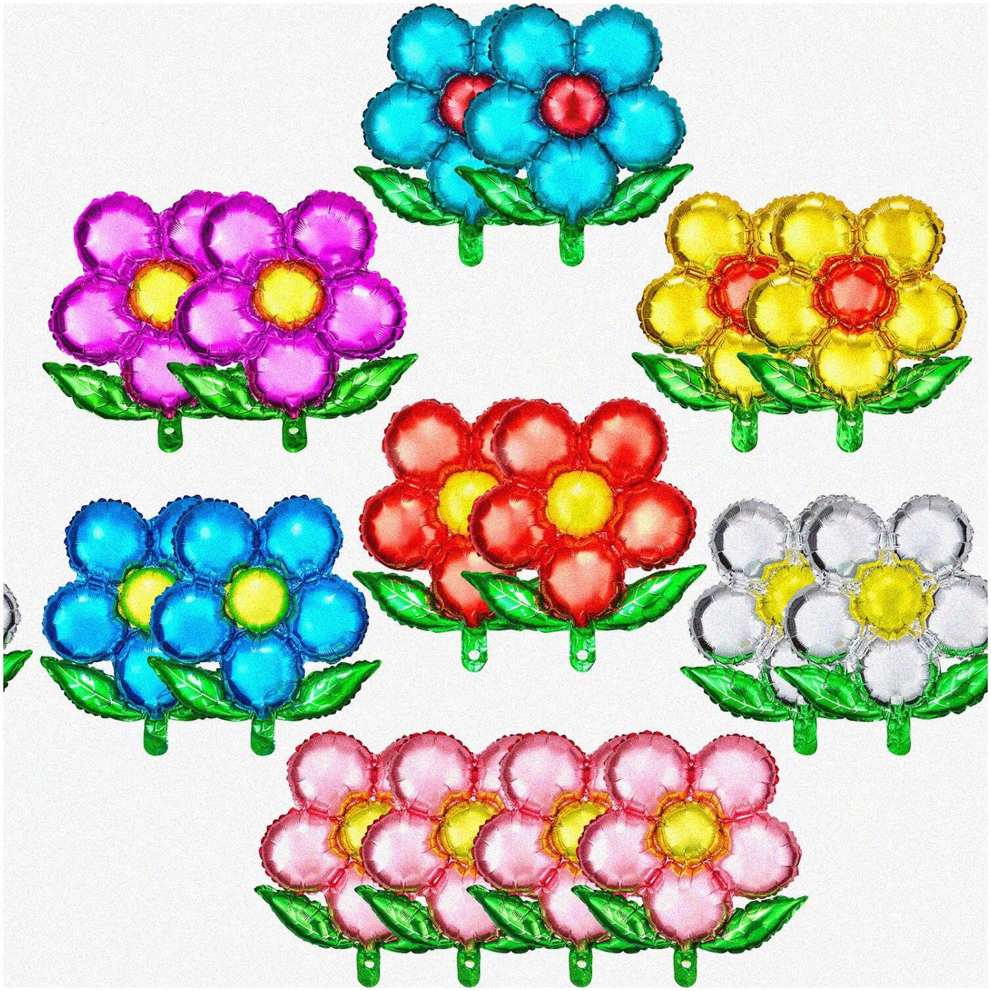 Floral Fantasy 18" Balloon Bouquet 16 Flower-Shaped Balloons