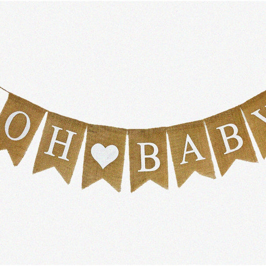 Burlap Baby Shower & Gender Reveal Banner