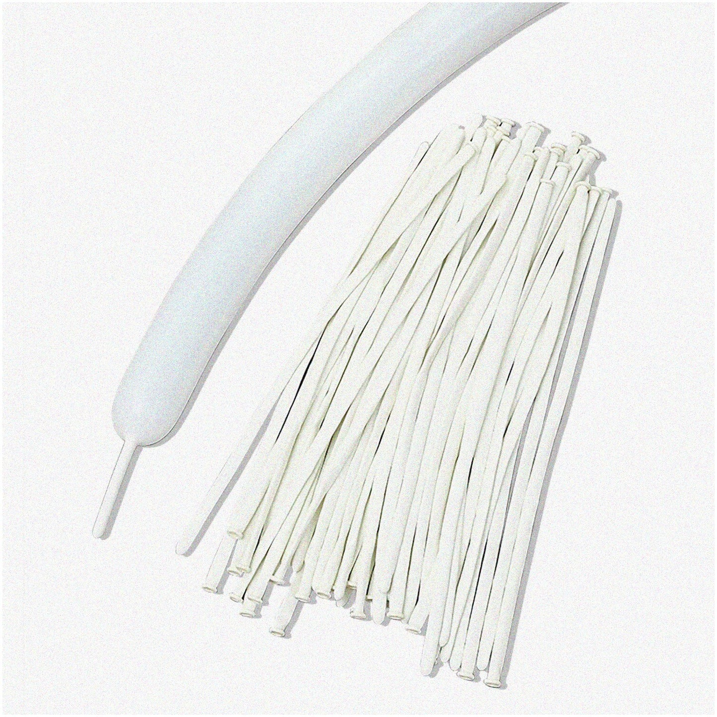 Long Latex Balloons White 100 Pack