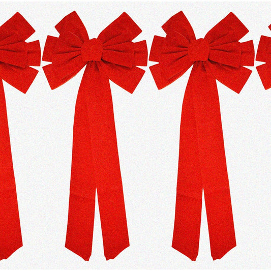 Velvet Crimson Bows Set of 4 26" x 11.5"