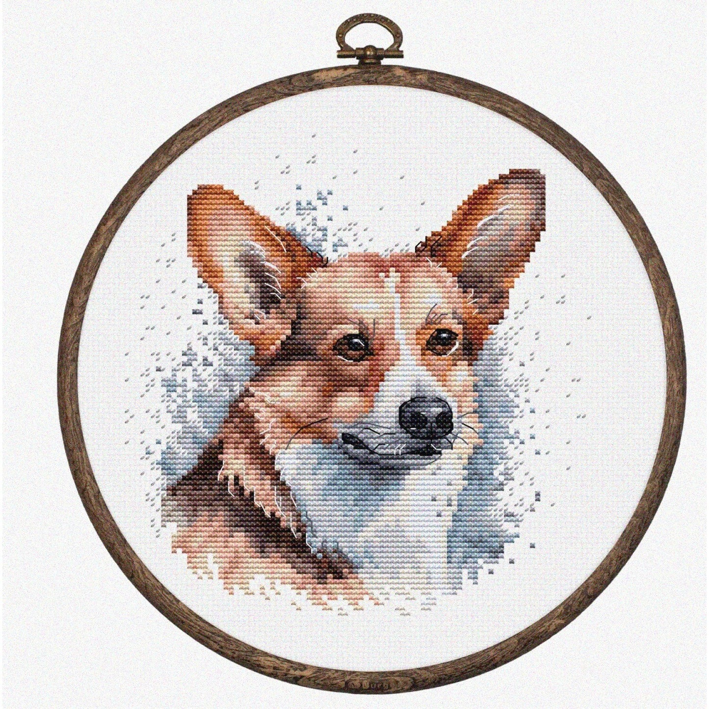 Whimsical Welsh Corgi Cross Stitch Kit for Adults