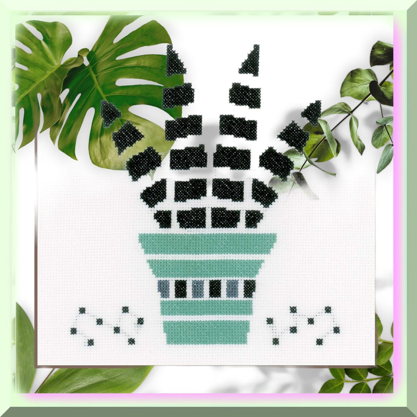 Vibrant Cross Stitch Kit for Succulent Embroidery Enthusiasts