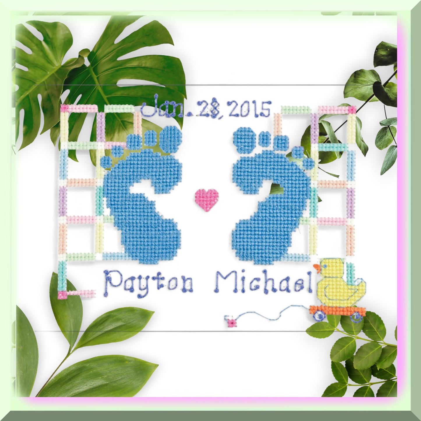 Baby Feet Cross Stitch Kit for Beginners