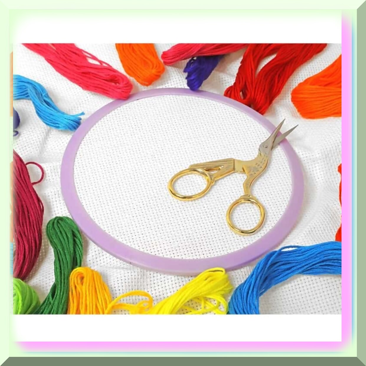 Effortless 5-Inch Spring Tension Hoop for Embroidery