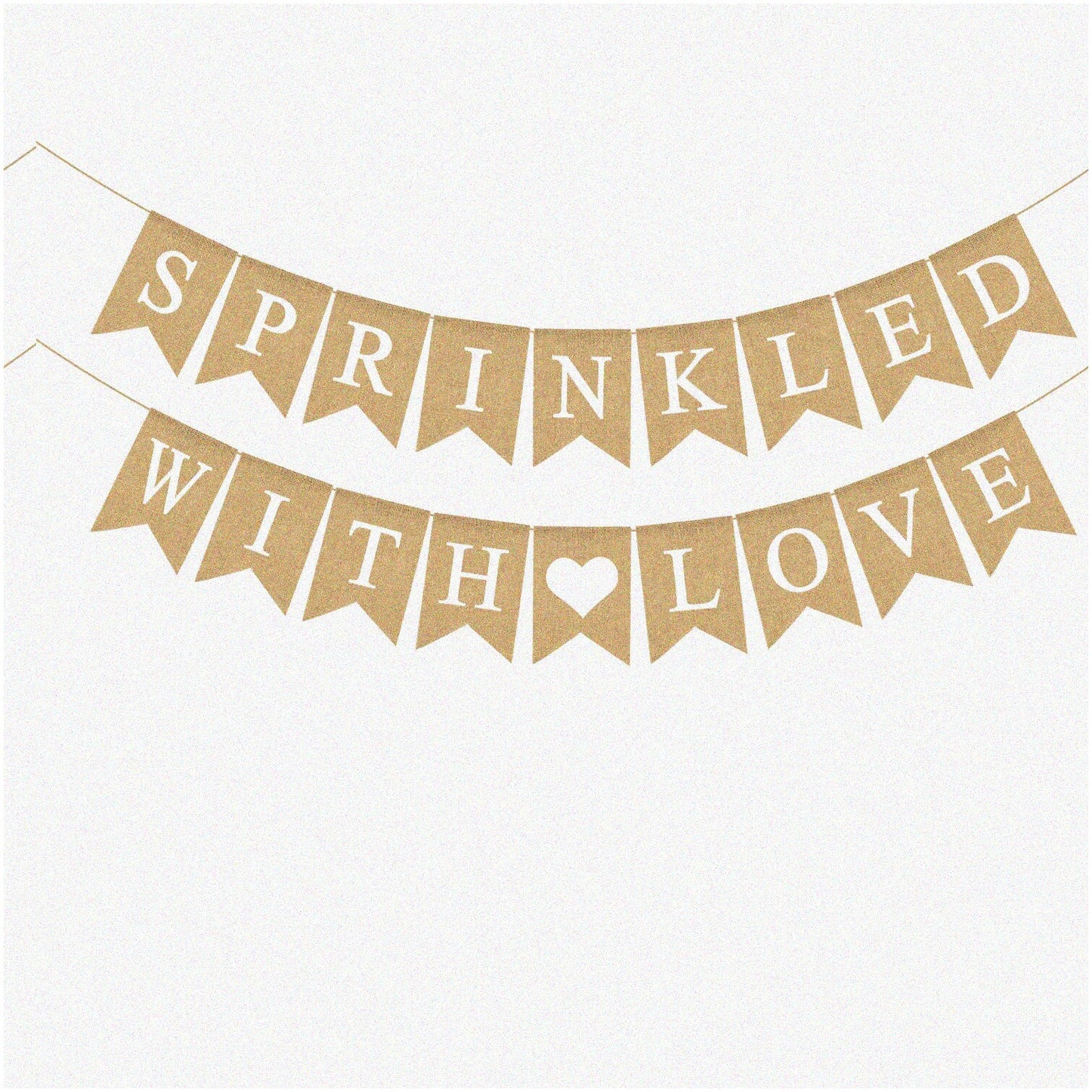 Love Sprinkle Jute Burlap Banner for Baby Shower