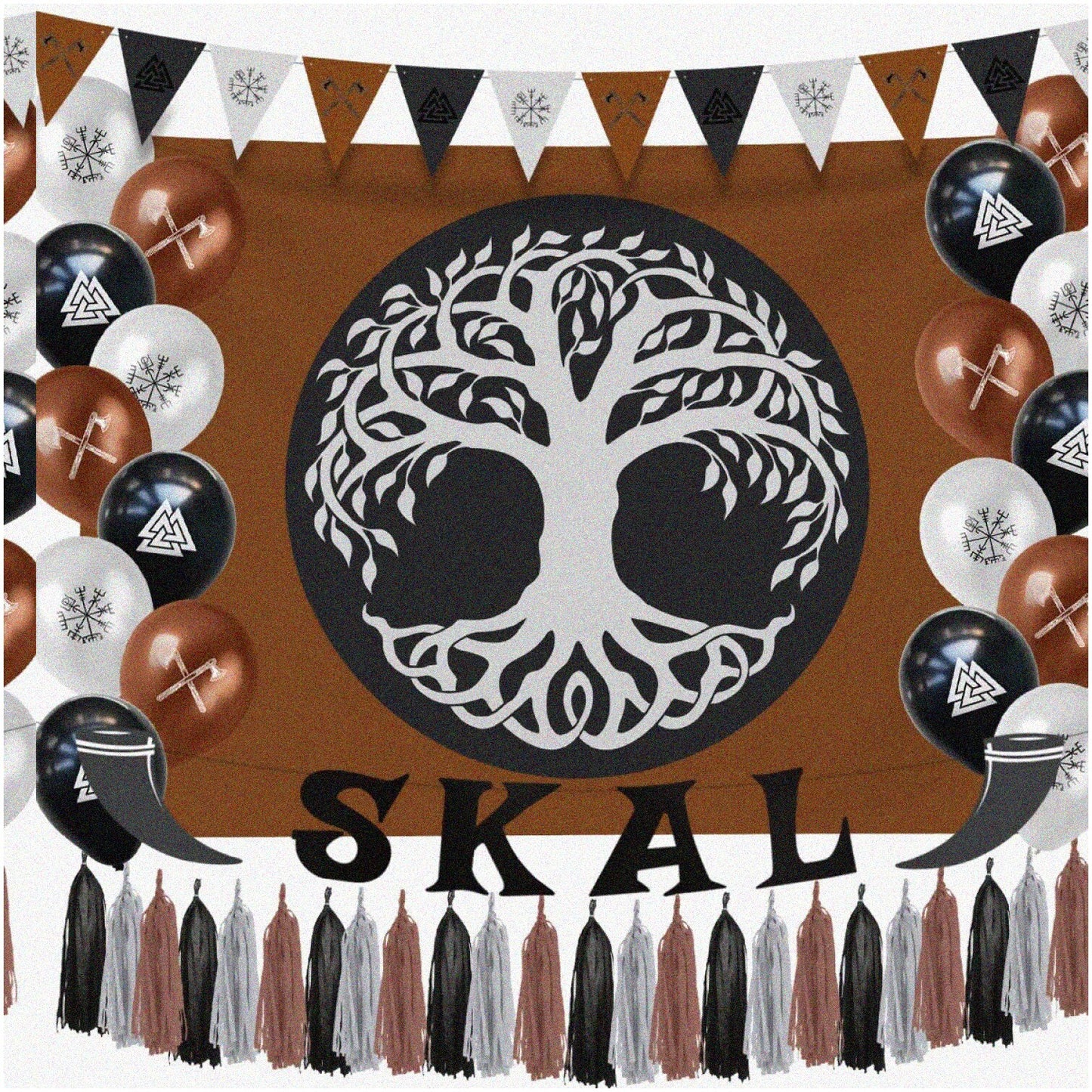 Black Gold Anniversary Tablecloth Set 3pcs 54x108 inches