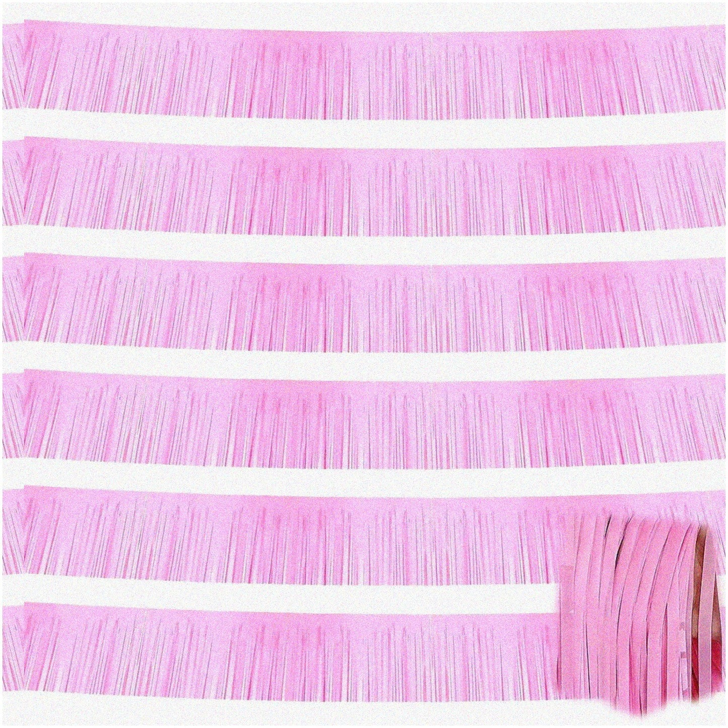 Pink Metallic Fringe Garland 6 Pack 10 Feet