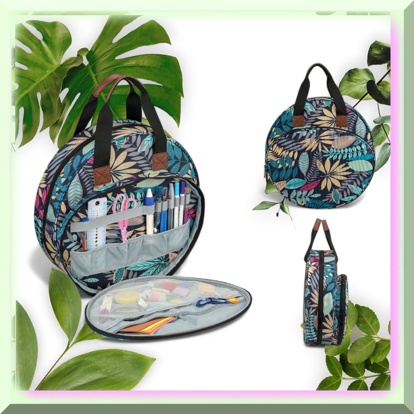 Embroidery Kit Organizer Bag for Hoops and Tools