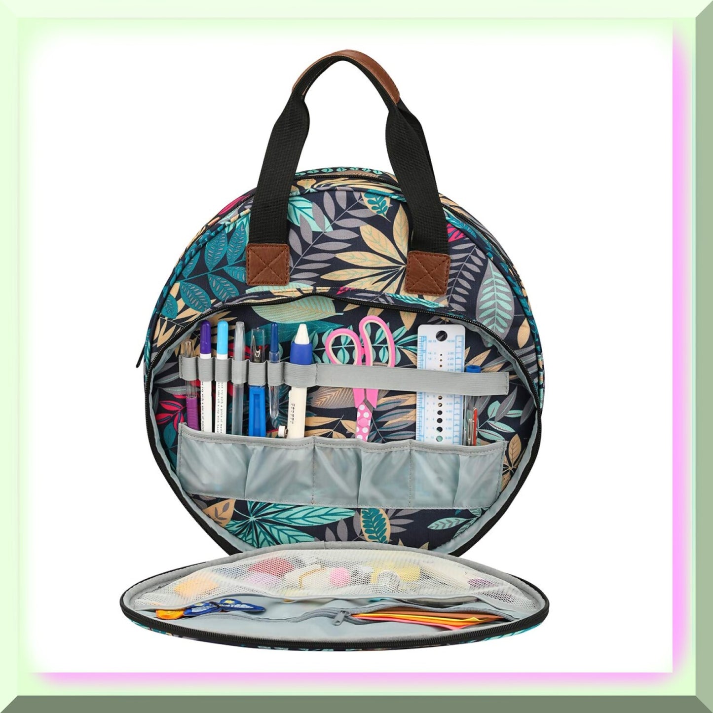 Embroidery Kit Organizer Bag for Hoops and Tools