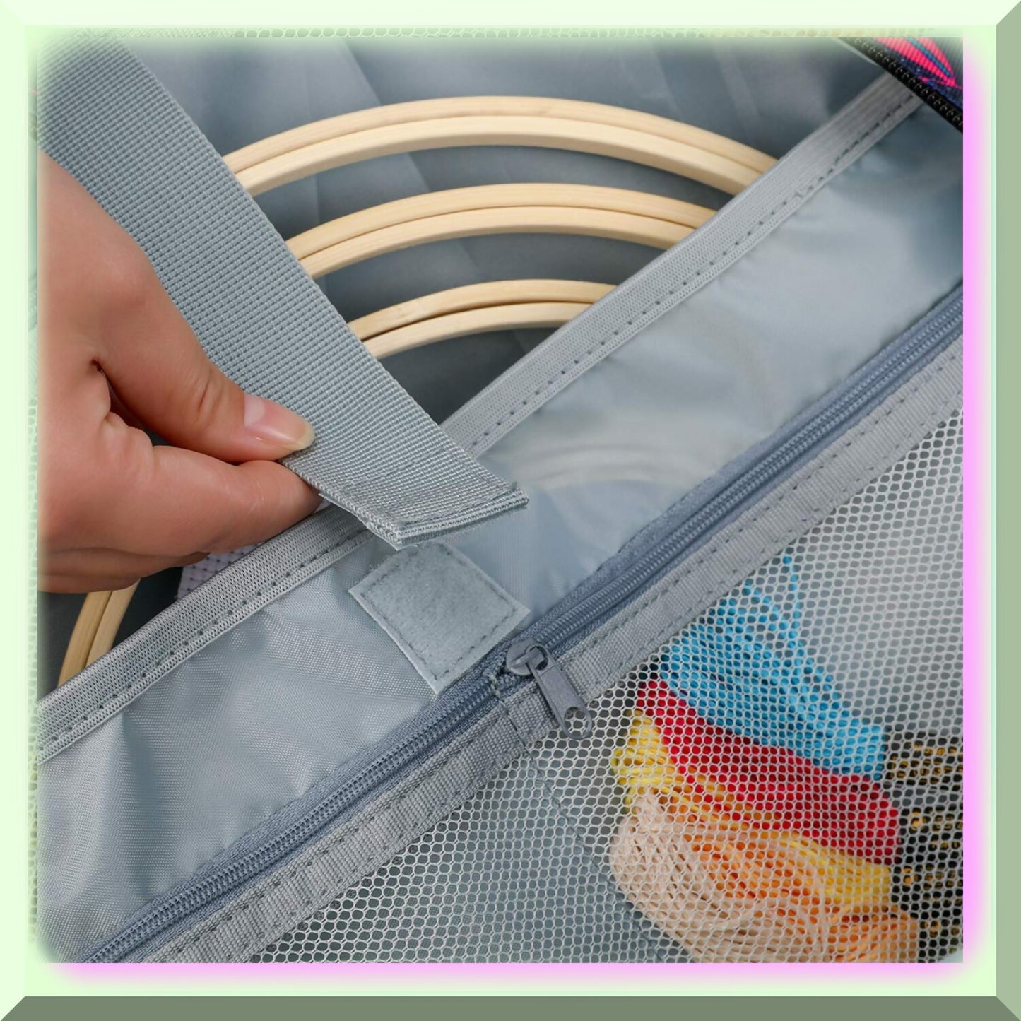 Embroidery Kit Organizer Bag for Hoops and Tools