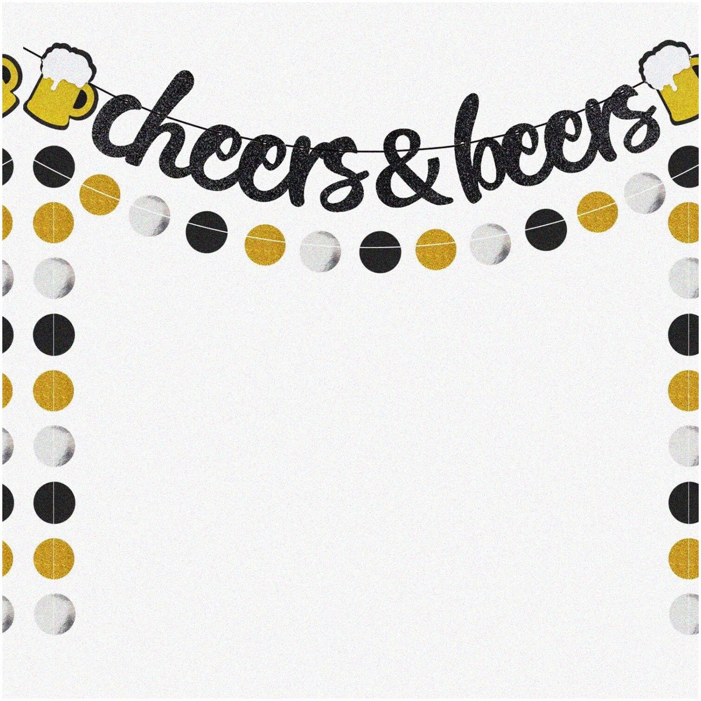 Glittery Circle Dots Banner 57 pcs