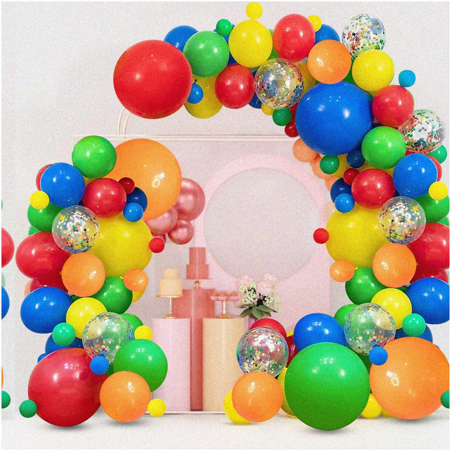 Rainbow Fiesta Party Balloon Garland Kit 117pcs