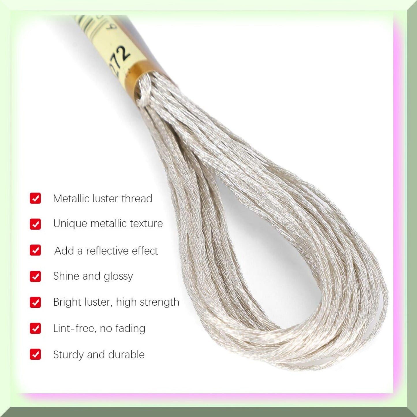 Silver Shimmer Embroidery Thread Set for DIY Projects