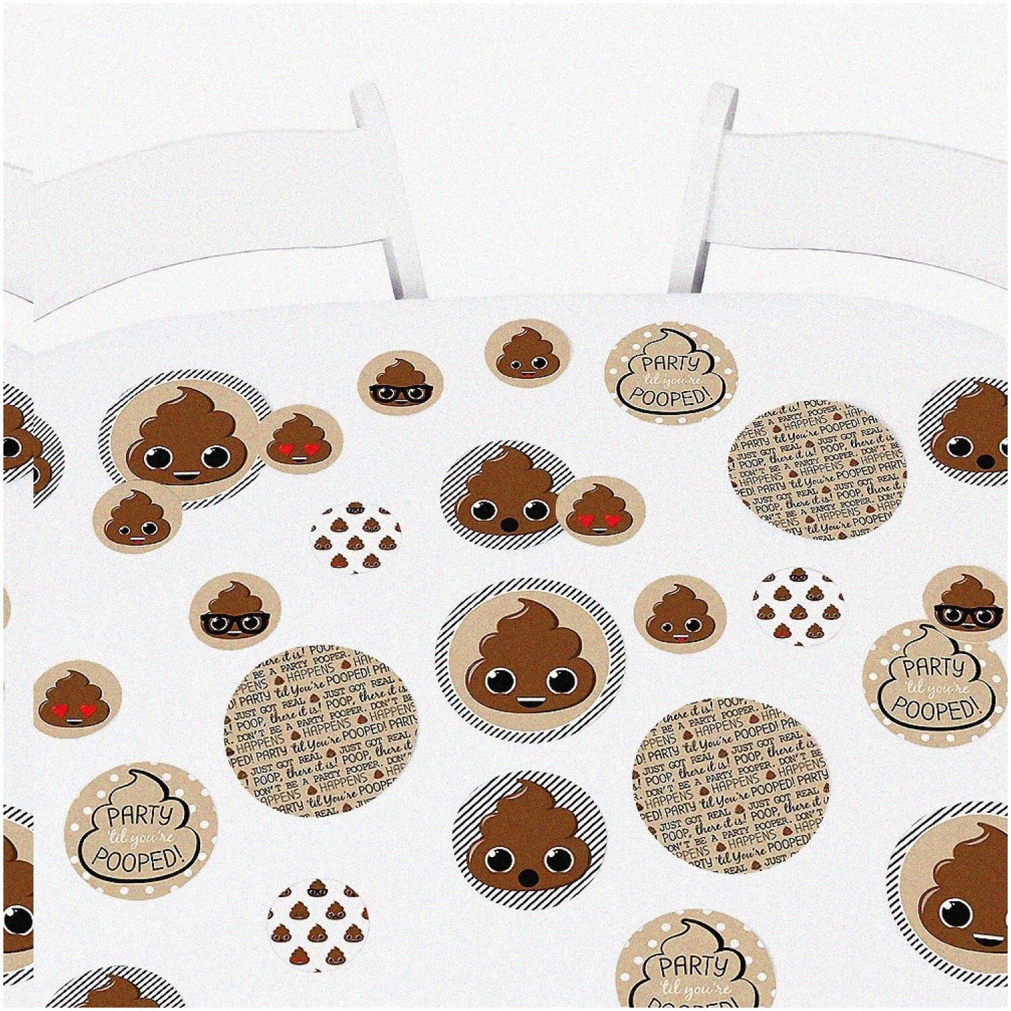 Poop Emoji Fiesta Confetti Pack 27 Large Circles