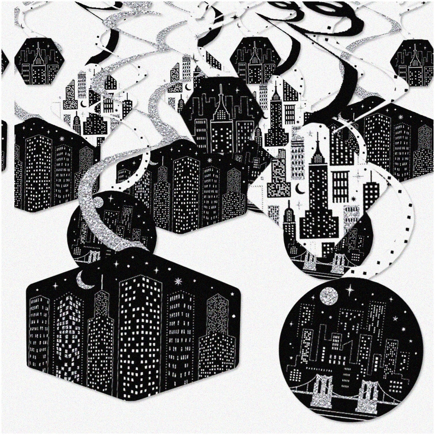 City Lights Celebration Swirls Party Decor Set 40 pcs