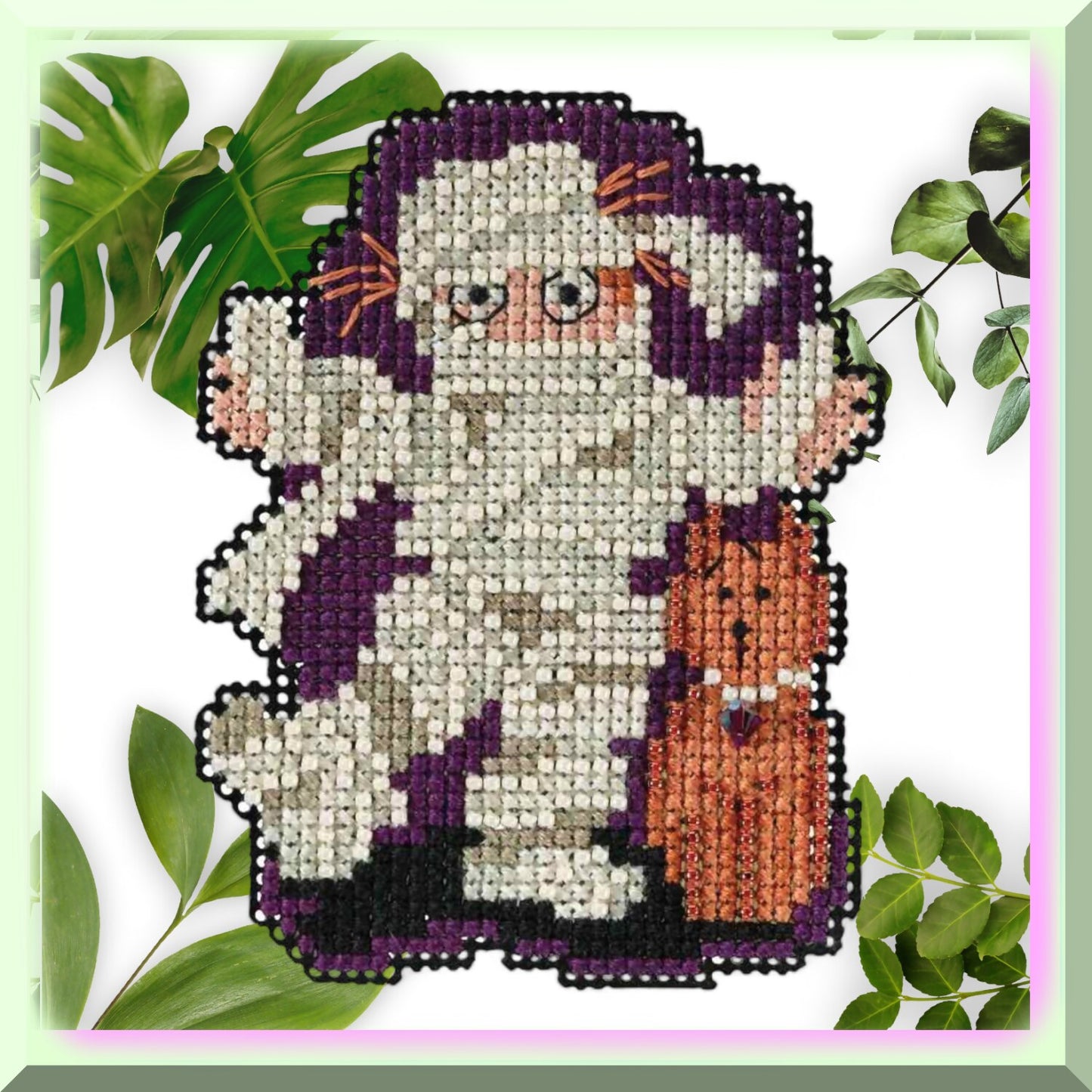 Autumn Harvest Mummy Beaded Cross Stitch Kit