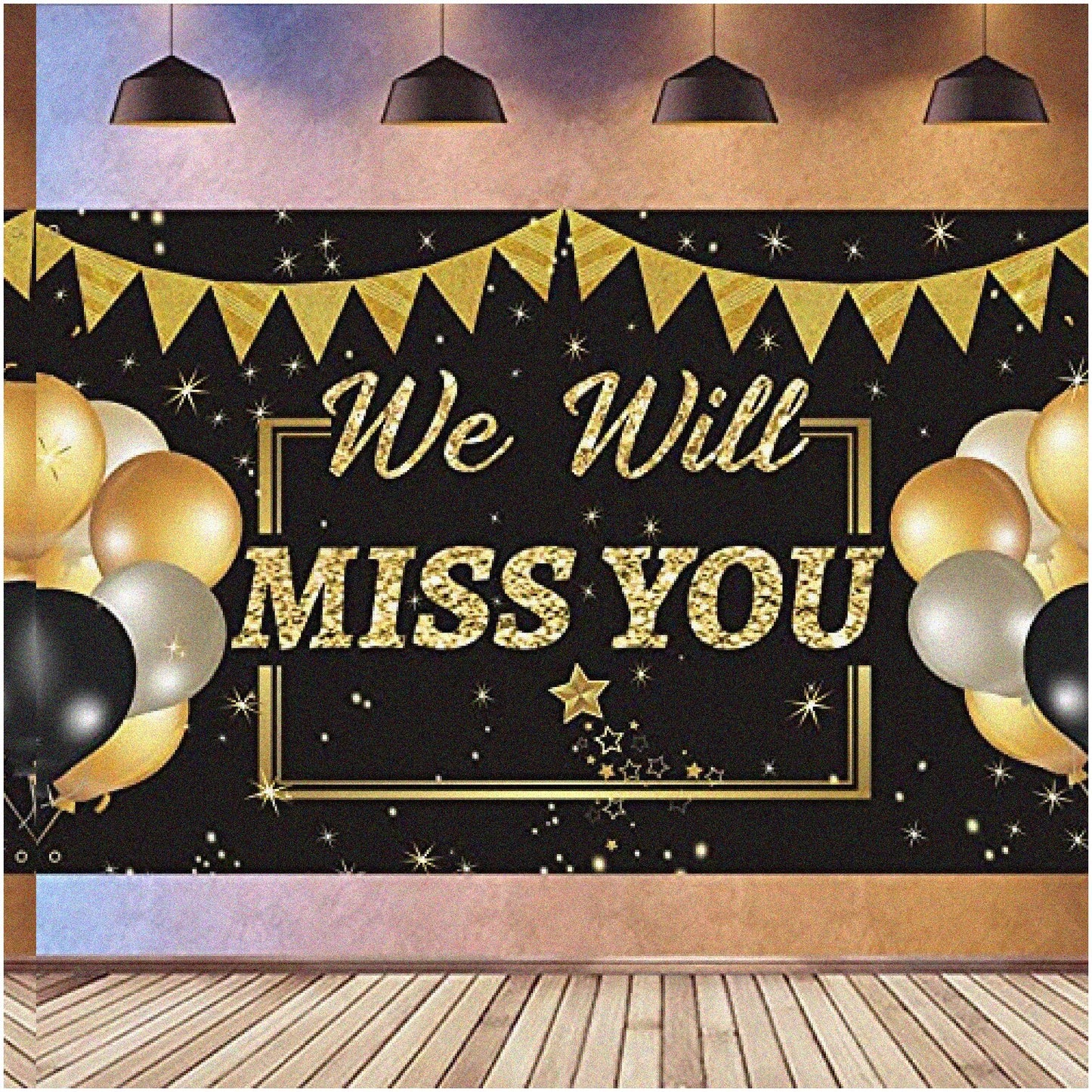Black Gold Farewell & Graduation Banner 71x43 inches