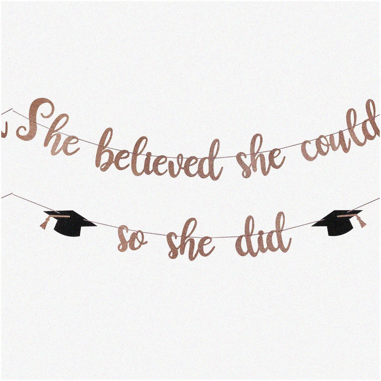 Sparkling Rose Gold Graduation Banner