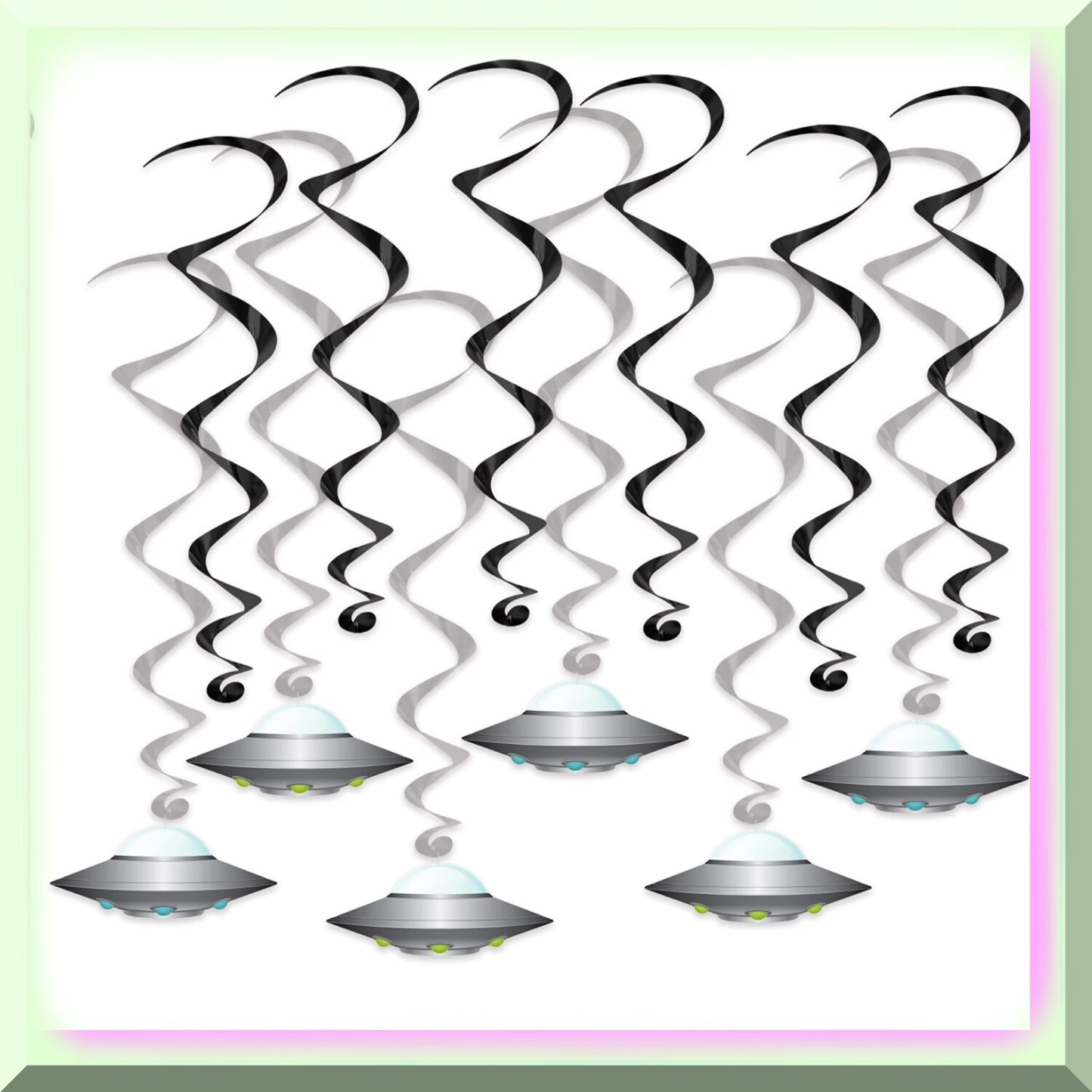 12 Pcs Extraterrestrial-Inspired Hanging Swirls