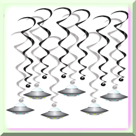 12 Pcs Extraterrestrial-Inspired Hanging Swirls