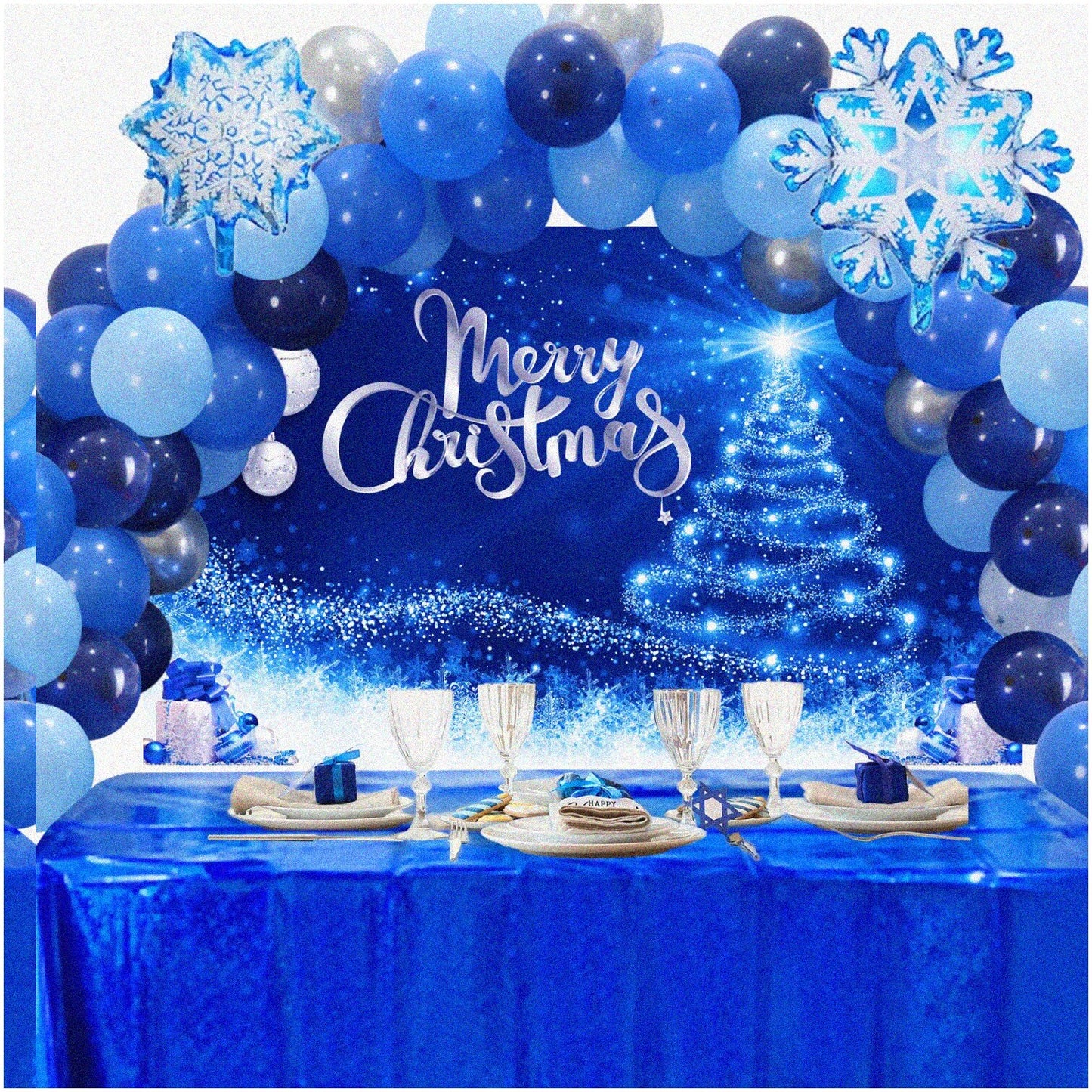 Frosty Wonderland Xmas Party Kit Blue Silver