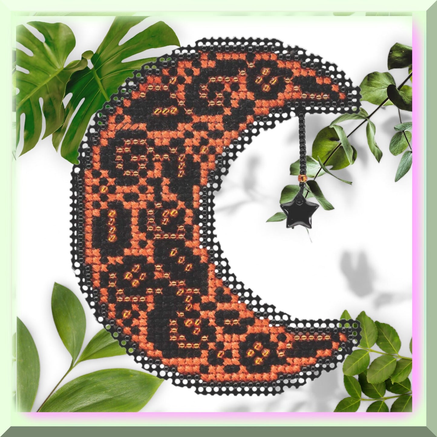 Whimsical Cross Stitch Kit with Beads and Treasures