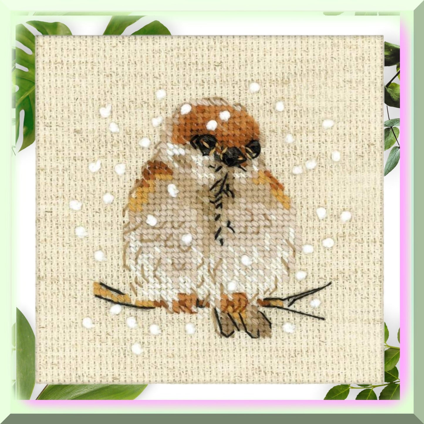 Whimsy Wings Cross Stitch Kit with Sparrow Design