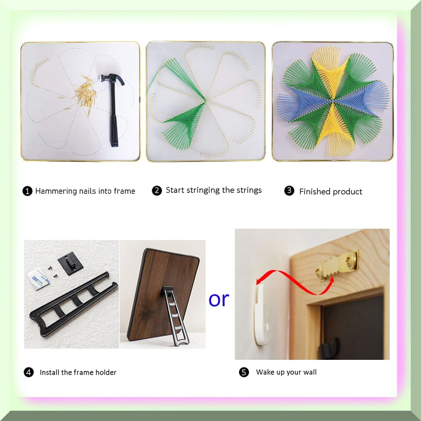 Geometric String Art Kit for Home Decor and Gifts