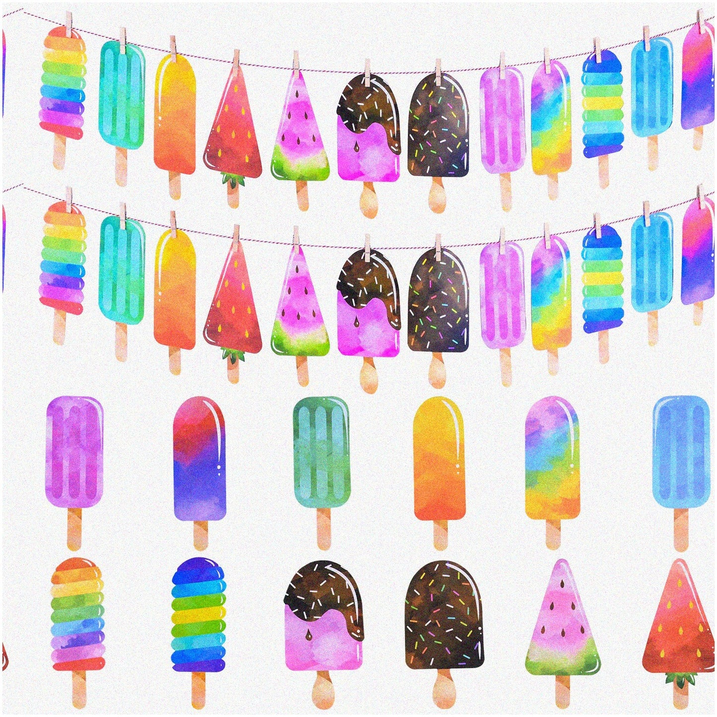 Popsicle Banner Set 2-Pack for Parties and Celebrations