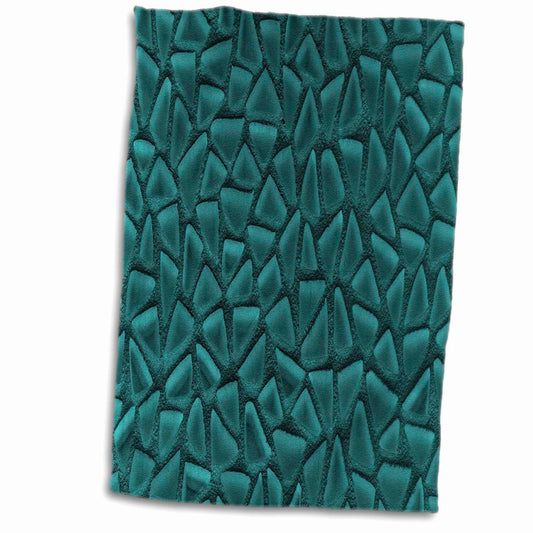 3D Rose Teal Triangle Gl Mosaic Towel 15" x 22"