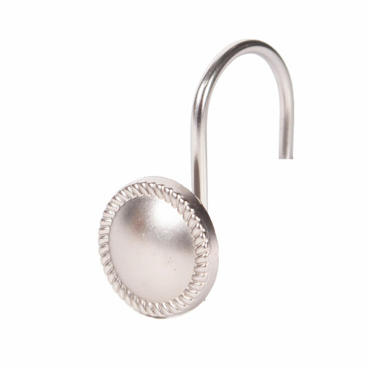 Set of 12 Rust-Resistant Metal Shower Curtain Hooks
