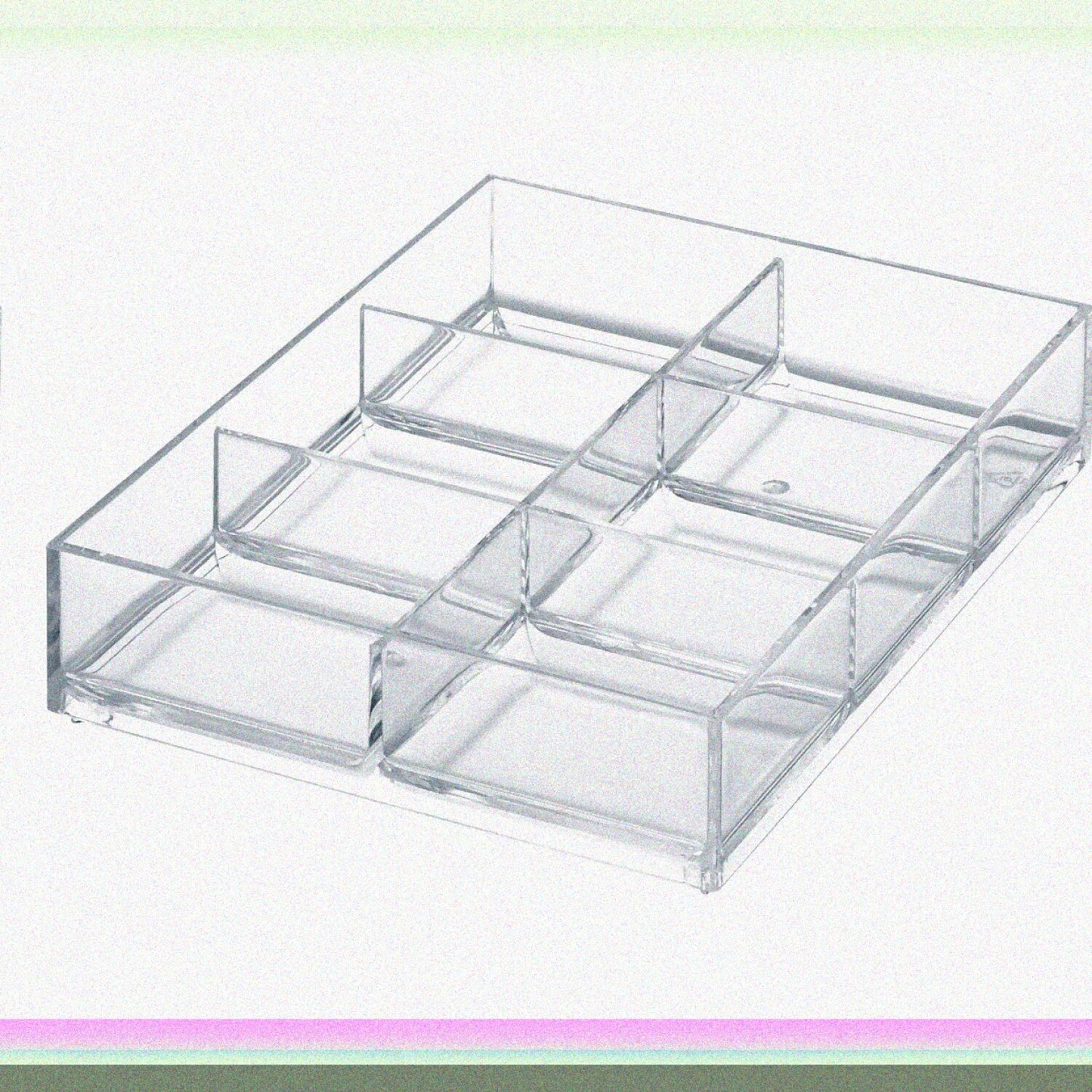Small Item Storage 6-Compartment Clear Tray