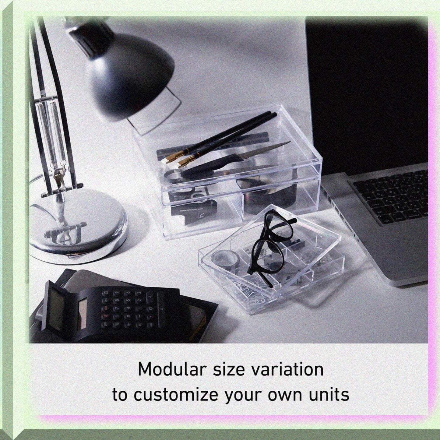 Small Item Storage 6-Compartment Clear Tray