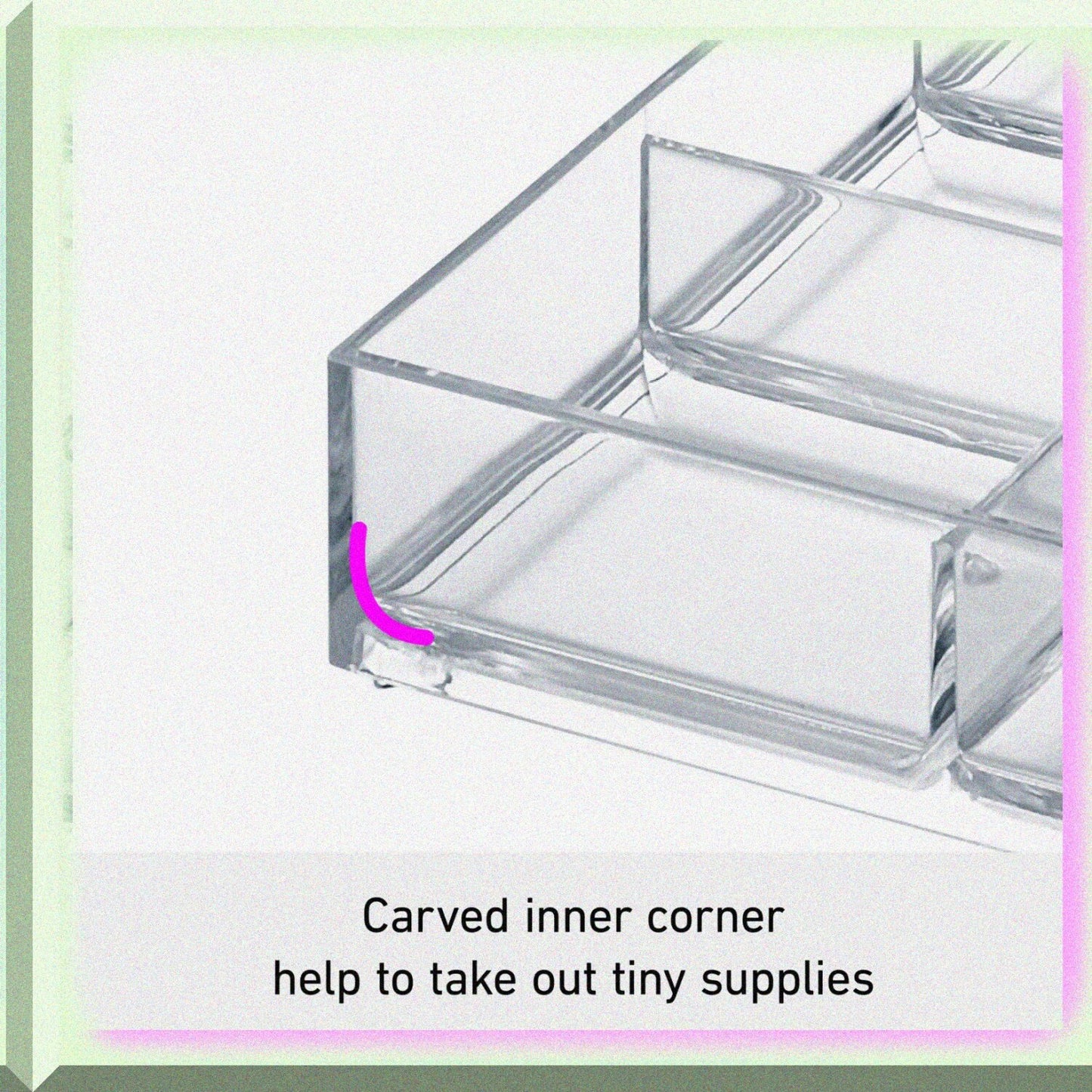 Small Item Storage 6-Compartment Clear Tray