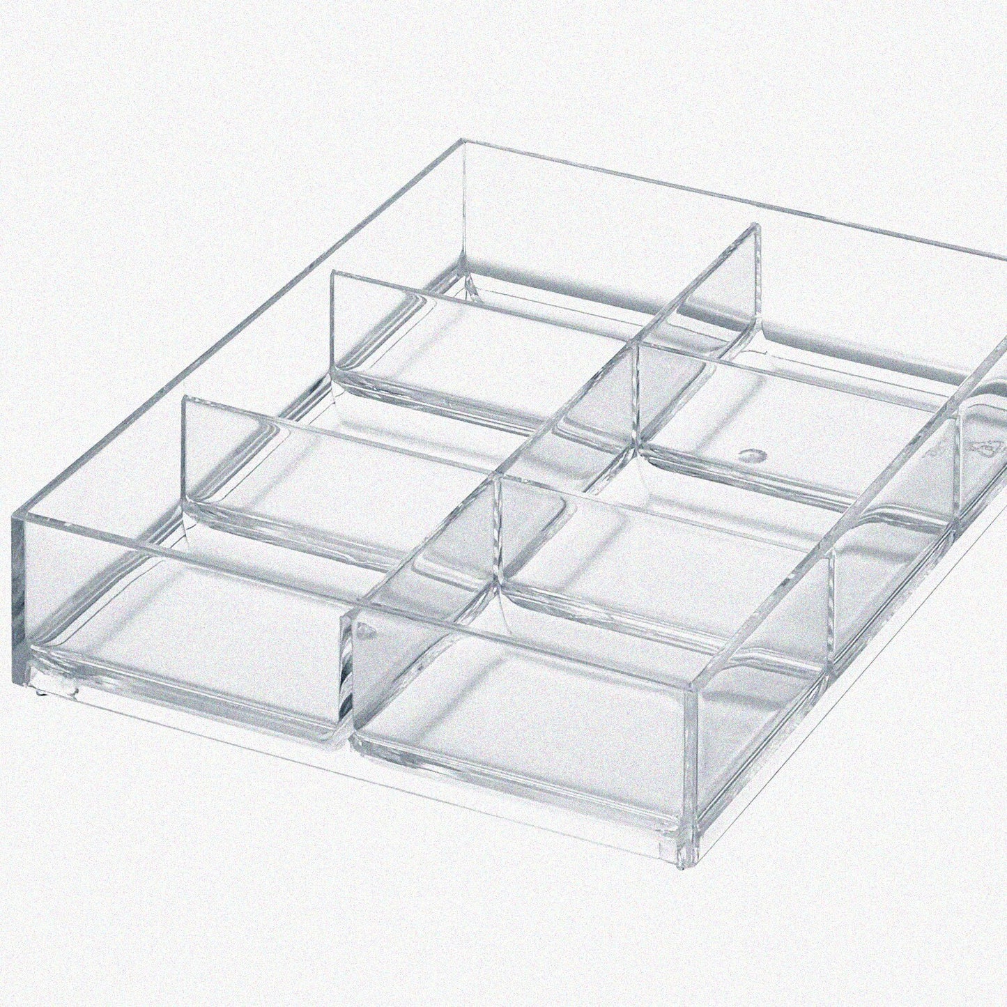 Small Item Storage 6-Compartment Clear Tray