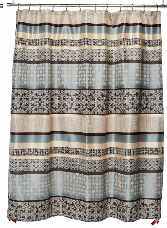 Geometric Jacquard Shower Curtain 72x72 Blue