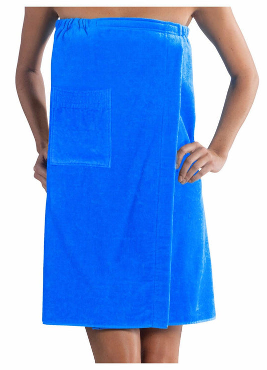 Terry Cotton Spa Wrap Cover Up Towel Aqua One Size