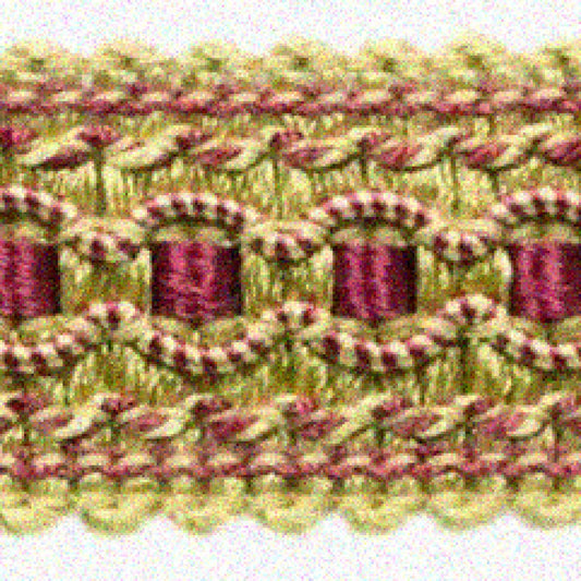 1" Wide Decorative Gimp Braid Trim Burgundy Gold Red Multicolor 10 Yards