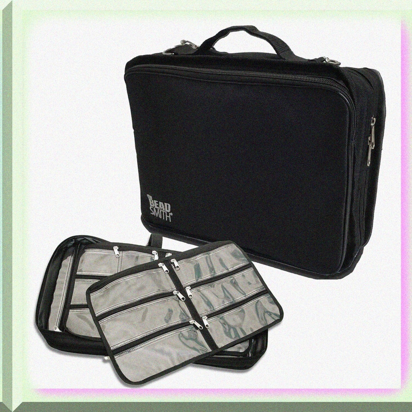 Black Canvas Tote 12x10 Inches with Removable Zippered Pockets