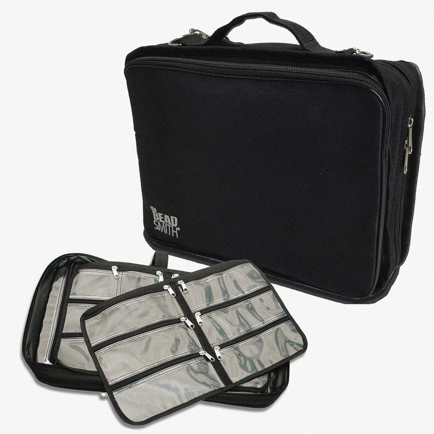 Black Canvas Tote 12x10 Inches with Removable Zippered Pockets