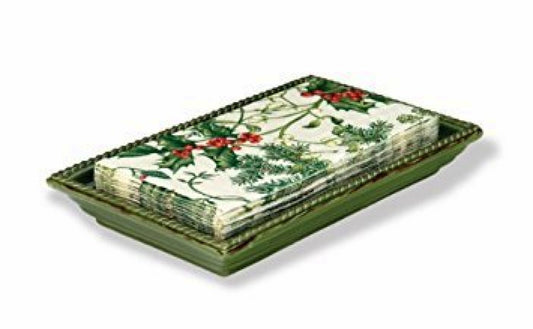 October Hill Green Ceramic Guest Towel Caddy