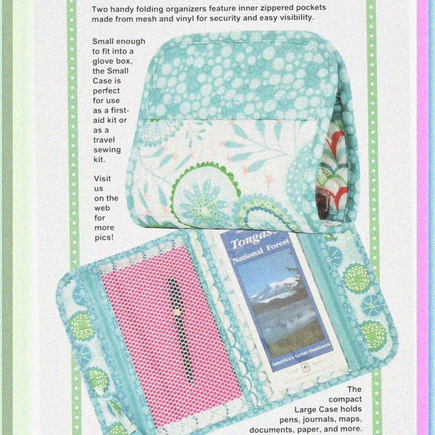 Folding Organizer with Mesh and Vinyl Pockets