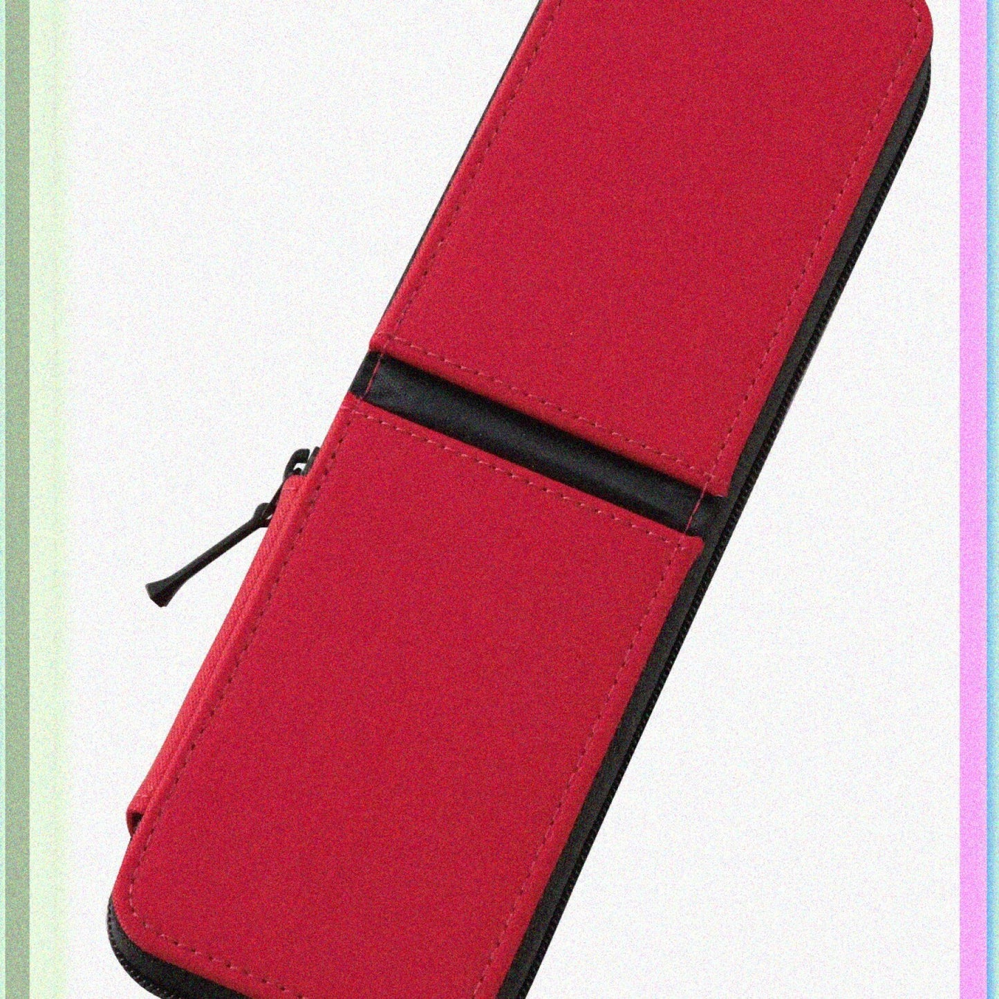 Red and Navy Pencil Case 2.4x7.9x0.9 inches