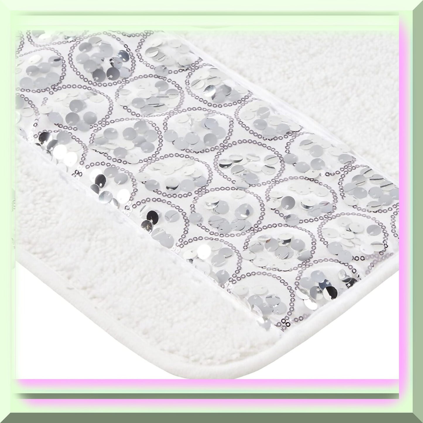 Sinatra Modern Bathroom Rug White Contour Mat