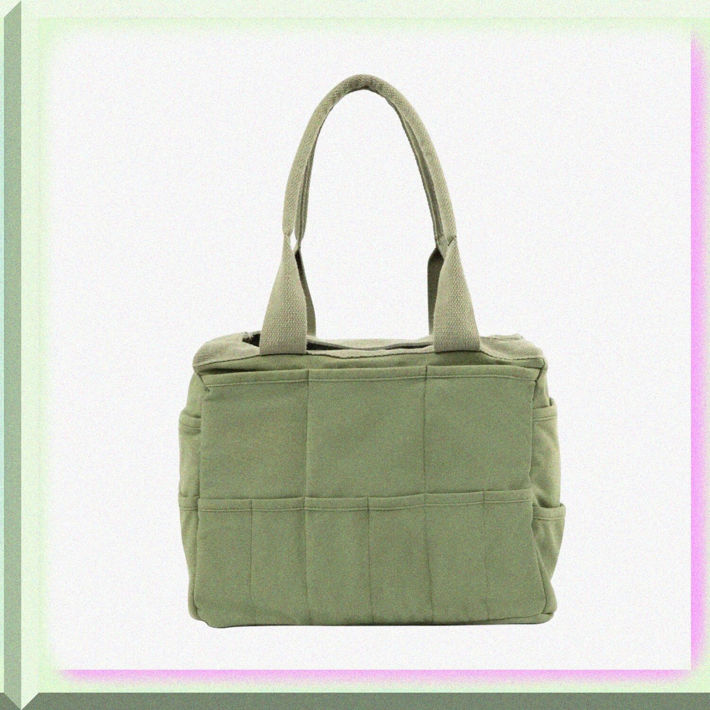 Washable Canvas Art Supply Organizer Bag, 30+ Pockets, Ganja Green