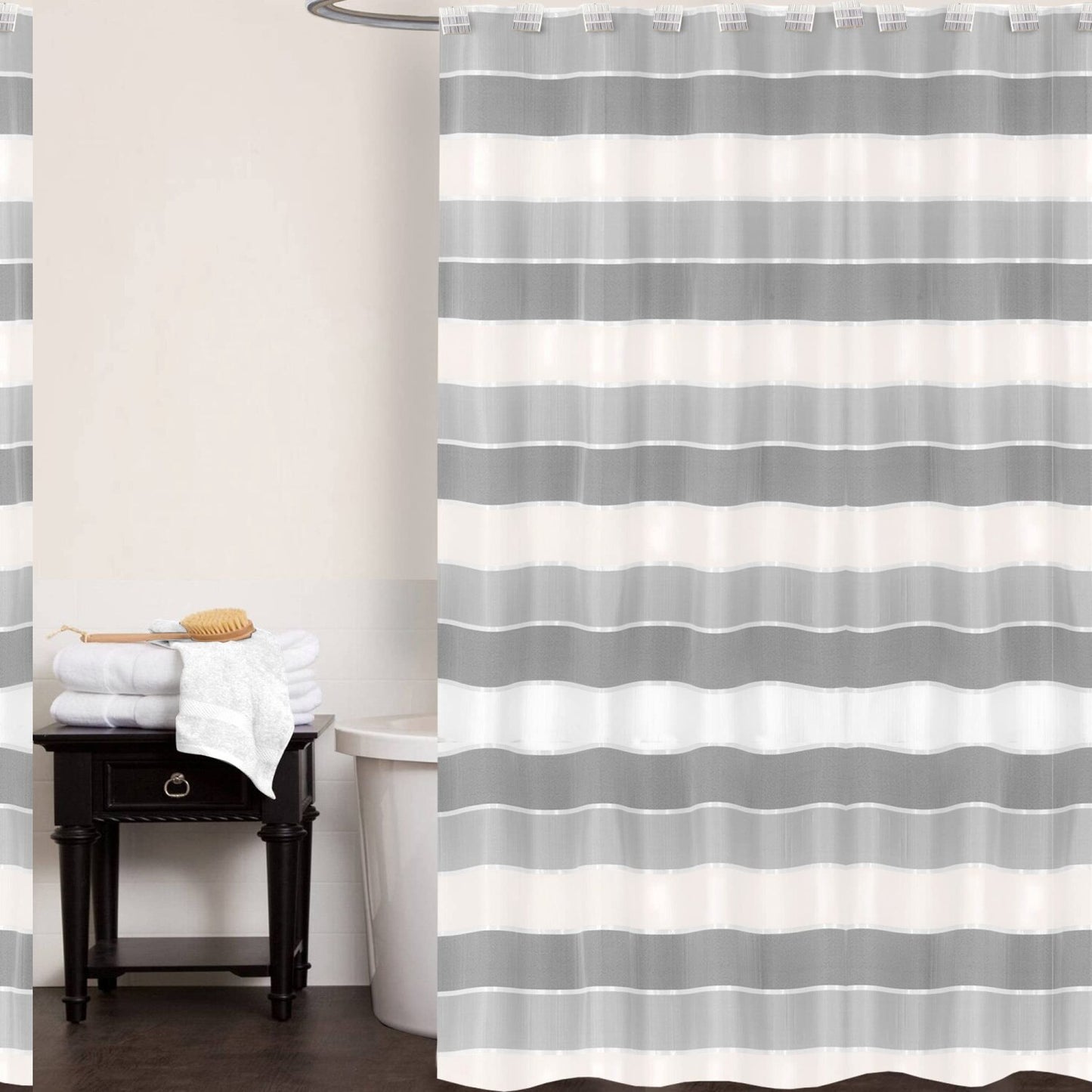 Modern Line Polyester Shower Curtain