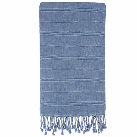 Turkish Micro Cotton Beach Towel 37" x 70" Blue