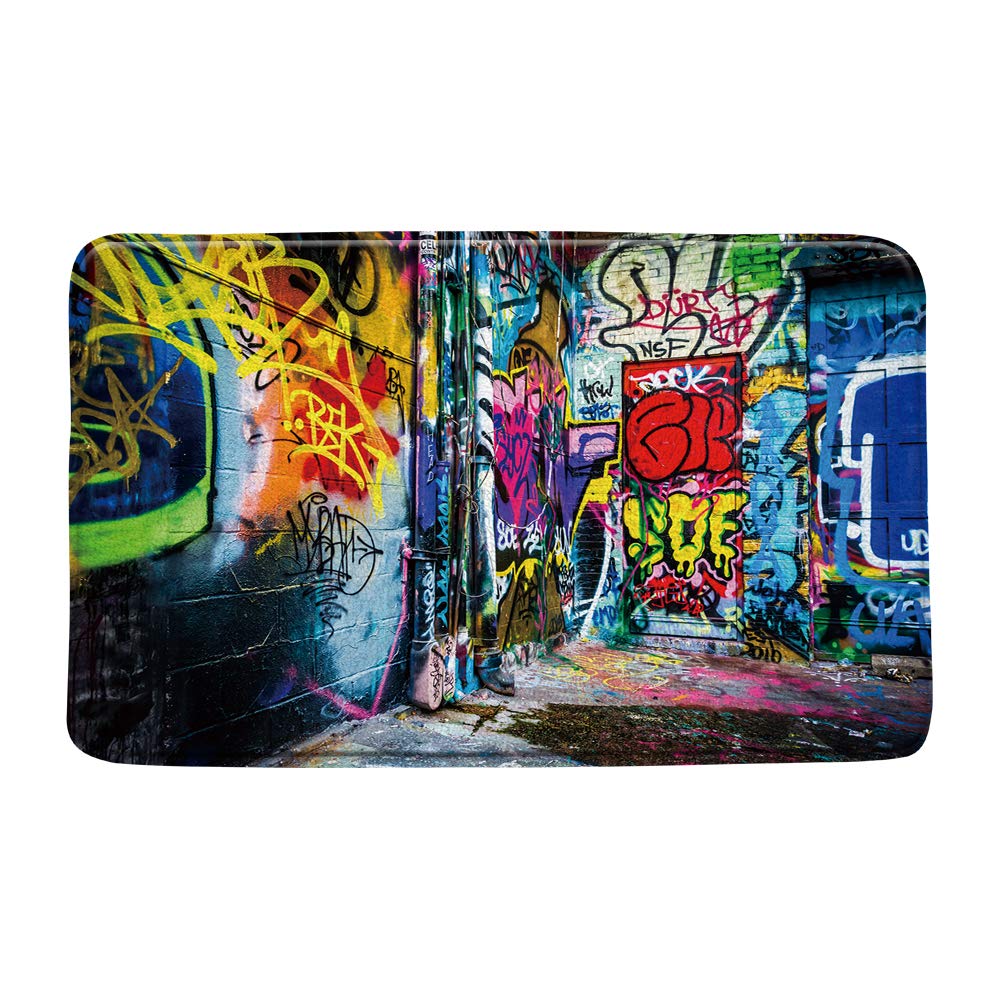 Colorful Graffiti Bathroom Rug 19.7x31.5 inches