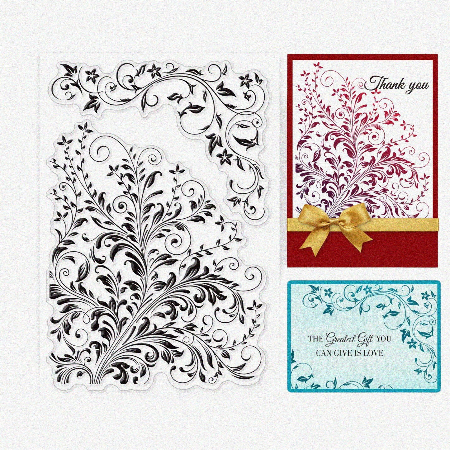 Flower Vine Lace Clear Silicone Stamps for Card Making